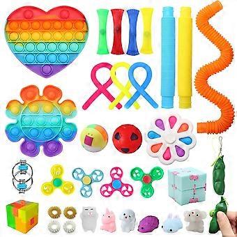Fidget Simple Pack, 35pcs Toys Set with Popping Sensory for Kids and Adults, Stress Relief Kit Gifts Party Favors Classroom Prizes Easter Basket Stuff