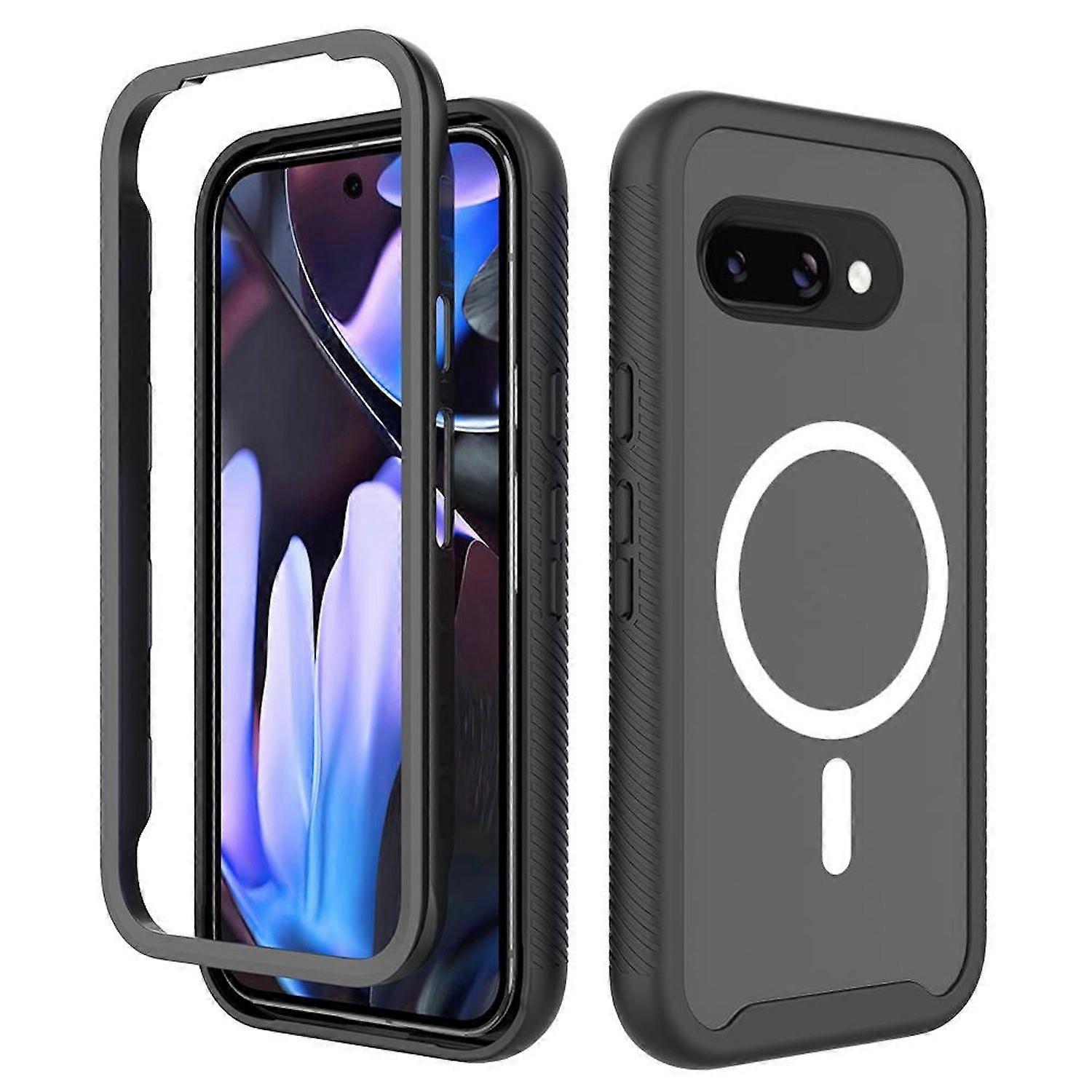 For Google Pixel 9a Starry Sky Solid Series MagSafe PC TPU Case Bumper Black