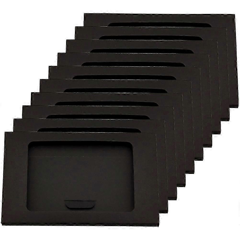 10pcs Envelop Storage Boxes Kraft Paper Postcard Boxes Open Window Postcard Boxes