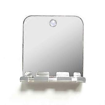 Rectangular Fog-Free Travel Mirror Suction Cup for Shower Toilet Wall