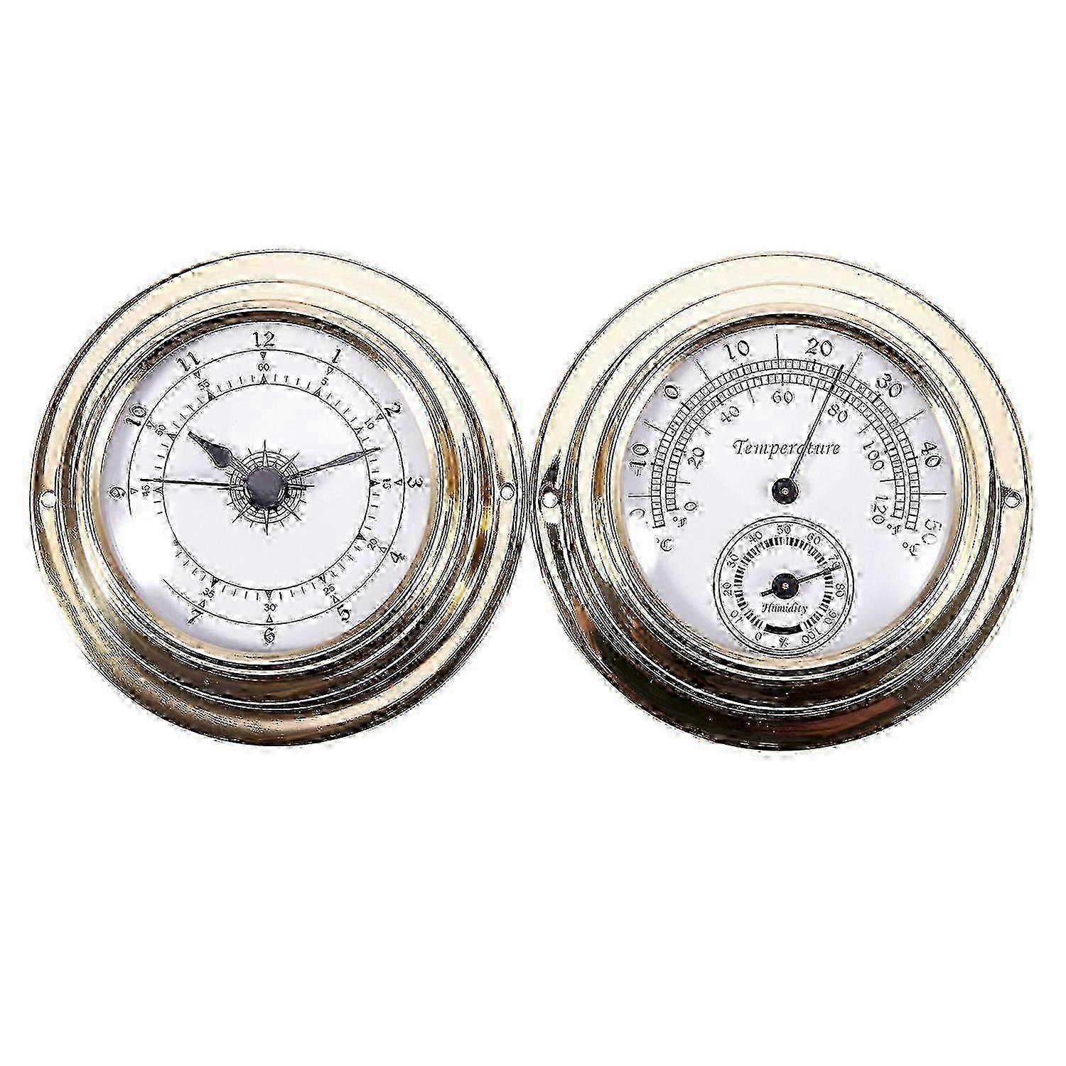 Termometer Hygrometer Barometer Klockor 2 Hela Set Väderstationsmätare