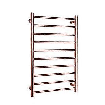 Gold Electric Heated Towel Rail with Intelligent Heating Control, Wall Mounted Plug in Bathroom Warmer