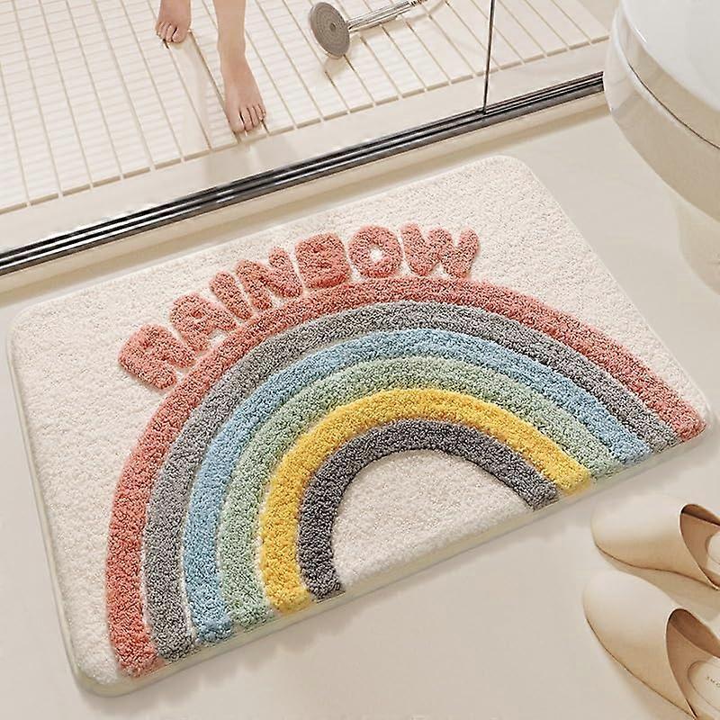 Bathroom Floor Mat 50x80cm Non Slip Quick Drying Water Absorbent Flocking Surface