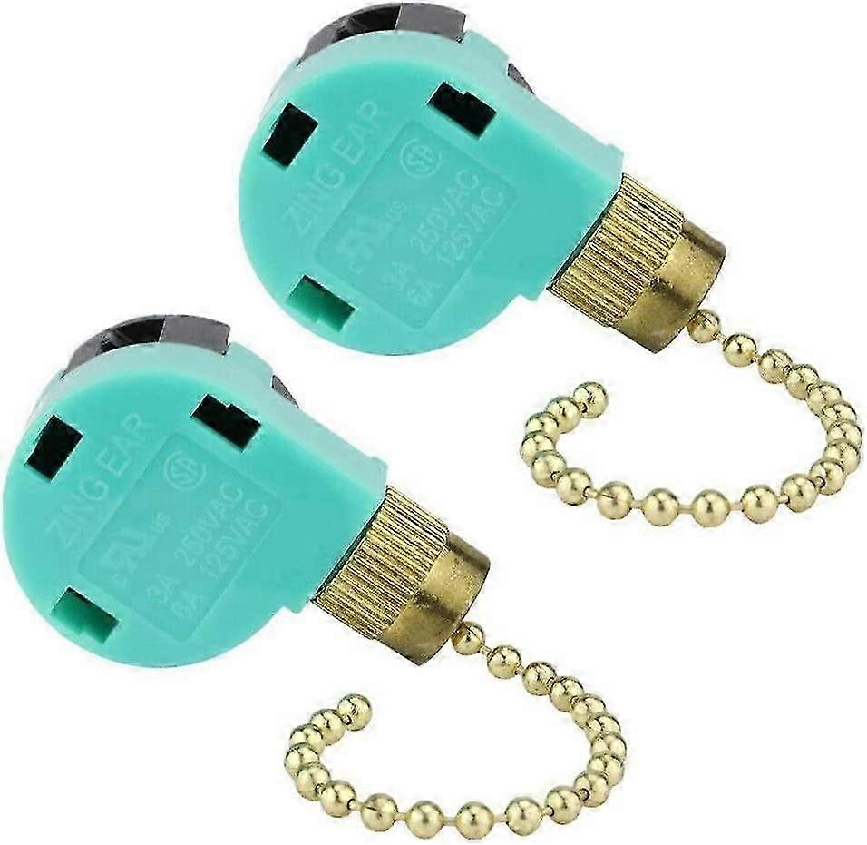 2pcs ZE-268S6 3 Speed 4 Wire Ceiling Fan Switch Wall Light Control Pull Chain Switch