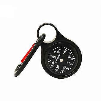 Porte-clés de boussole, boussole mousqueton, boussole portable étanche aux chocs, camping, randonnée 1pcs