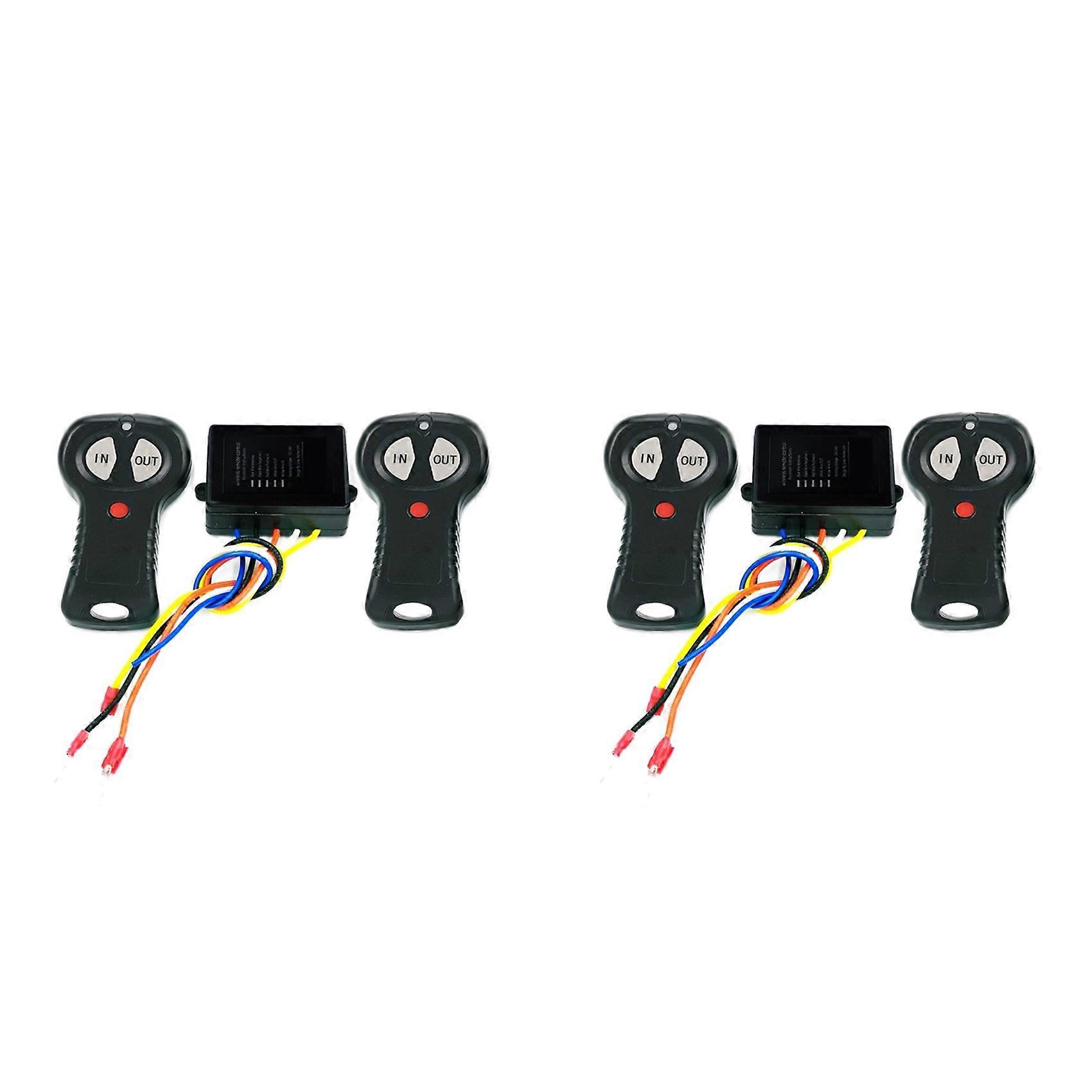 2X 12V/24V Wireless Electric Winch Remote Control Switch Kit Compatible with JEEP Handset Switch Controller Winch Remote Receiver