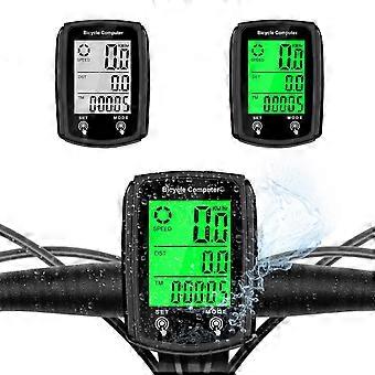 Computador de bicicleta e odômetro com fio para bicicleta, velocímetro MPH KM/H com ativação automática, rastreador de velocidade para ciclismo, display LCD, medição de quilometragem única e múltipla.