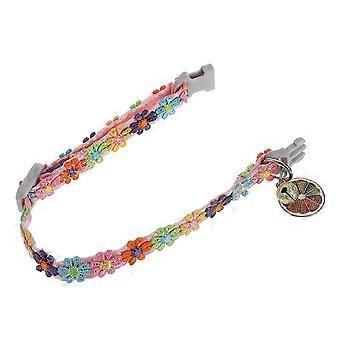 Collare per gatti con fiore in pizzo, regolabile, in poliestere, 30 cm, colori assortiti, ideale per festival, feste e attività all'aperto.