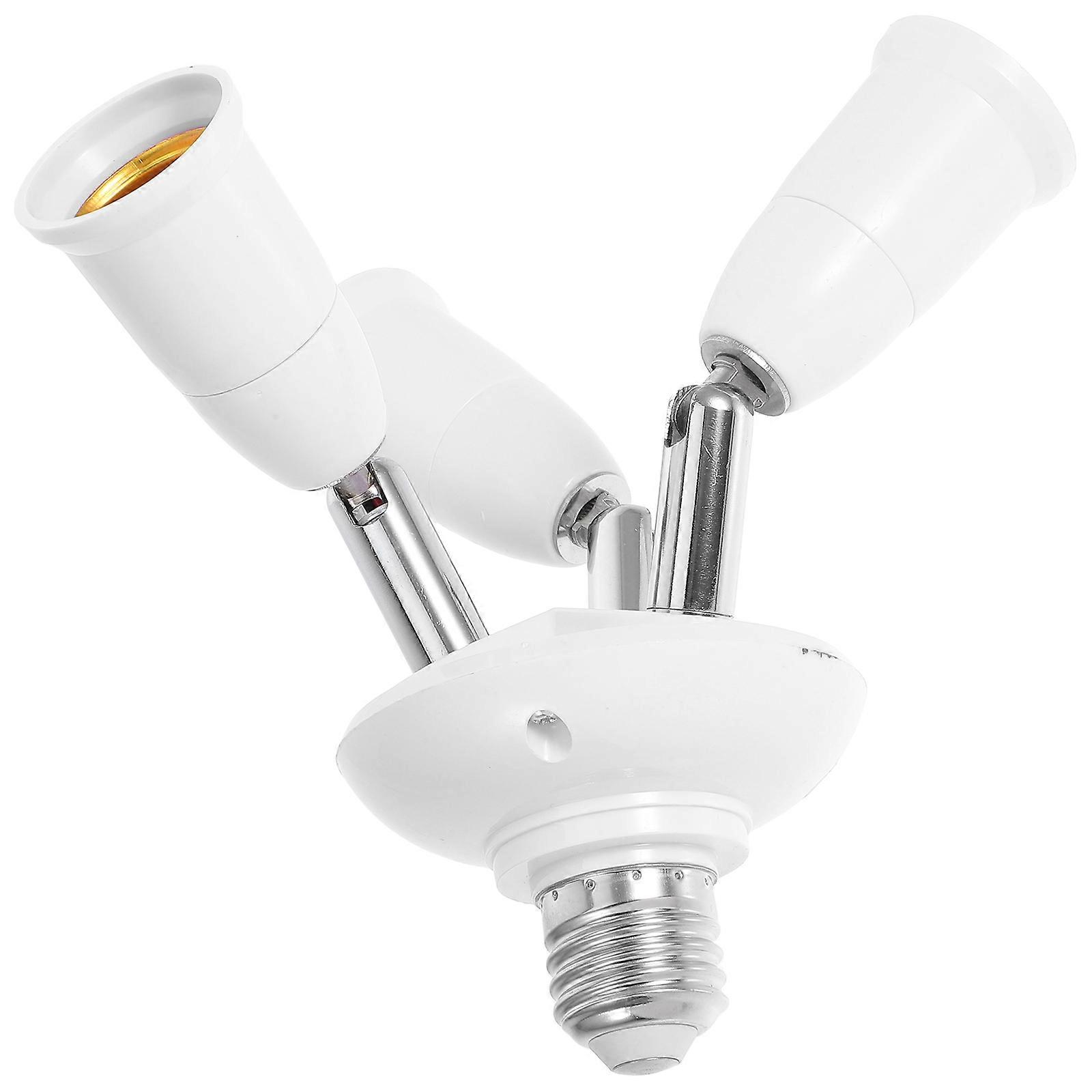 Light Socket Extender Holder for Adjustable 3 Head E27 Sockets Adapter