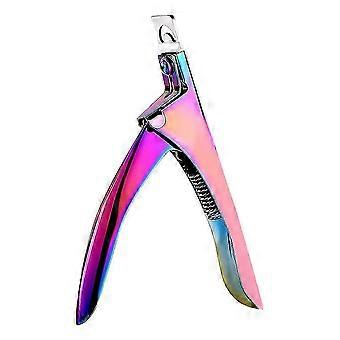 Professionnel Acrylique Faux coupe-ongles pour Ongles Acryliques, Nail Tip Cutter Nail Manucure Tool Cadeau de Noël pour Salon Home Nail Art Lover (Arc-en-ciel)