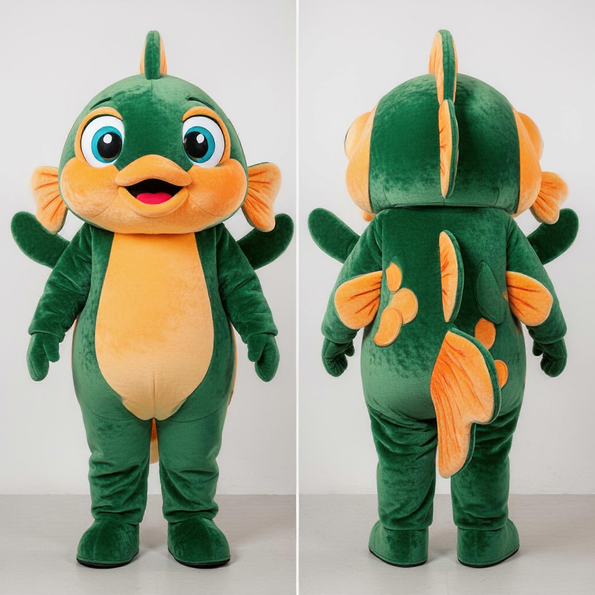 MASTICOT Forest Green Rounded Goldfish Mascot