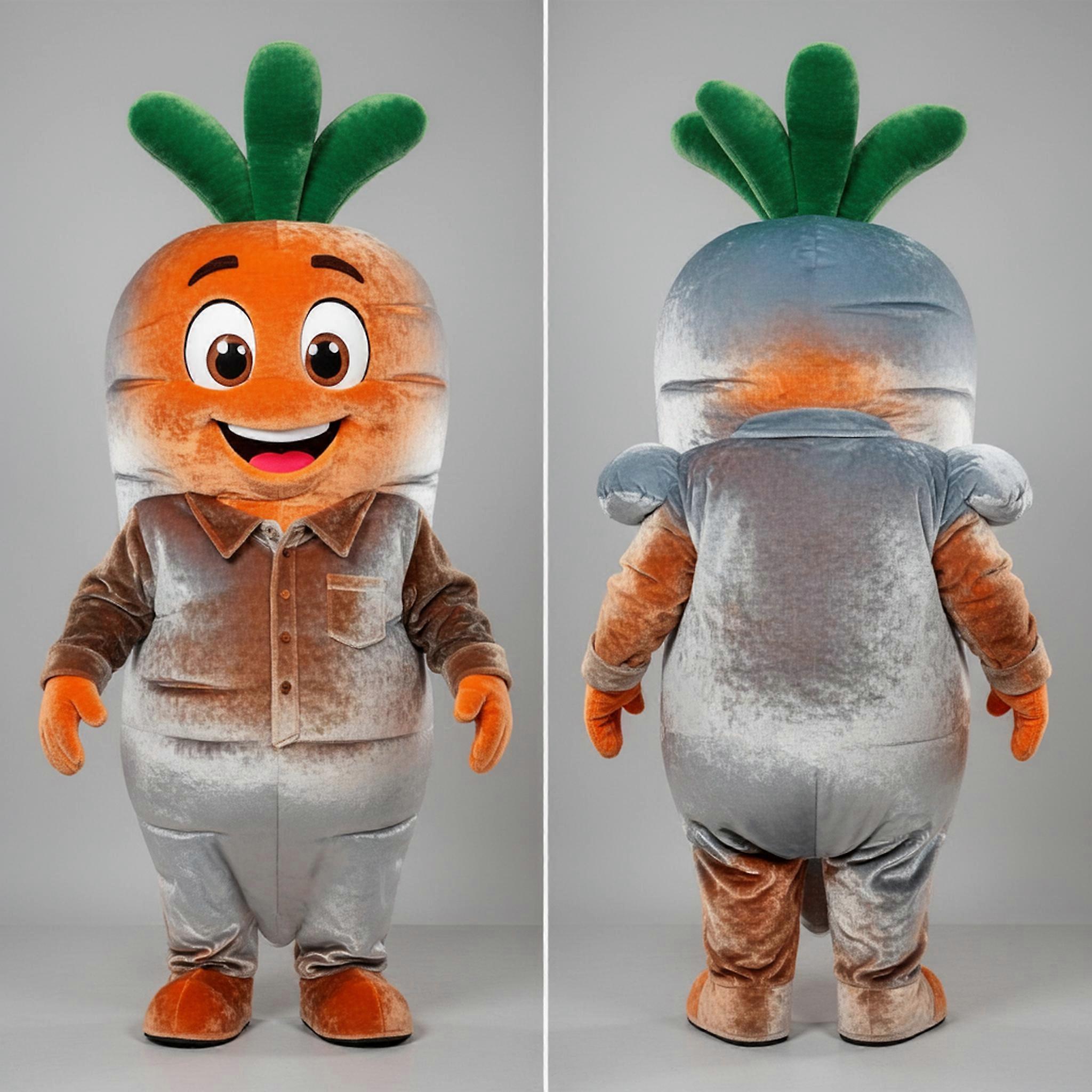 MASTICOT Silver Plush Cartoon Carrot Mascot