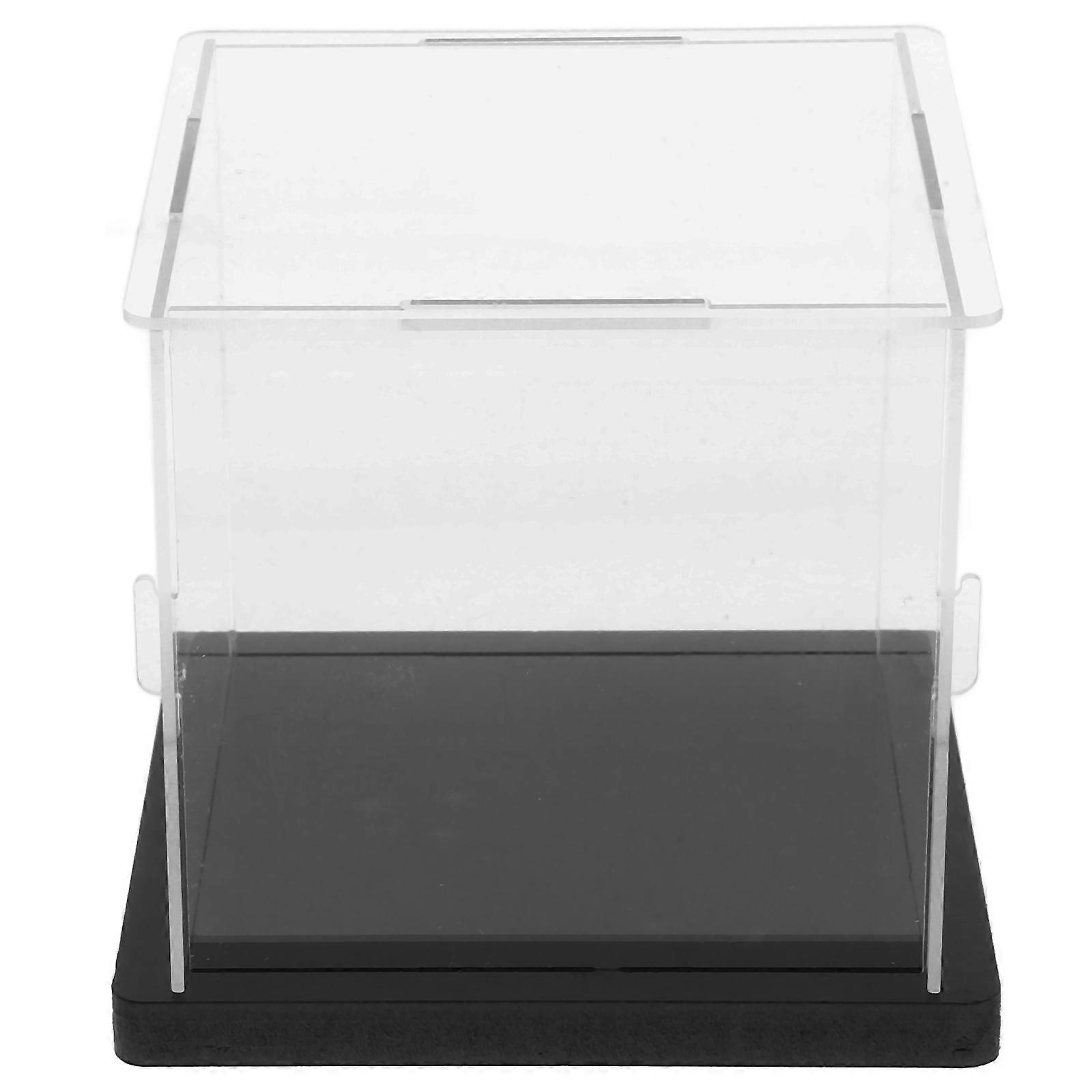 Transparent Baseball Display Box Acrylic for Storage Use 2Sets White Tabletop