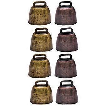 Farm Cow Bells Metal Loud Calling for Decoration 8Pcs Assorted Color