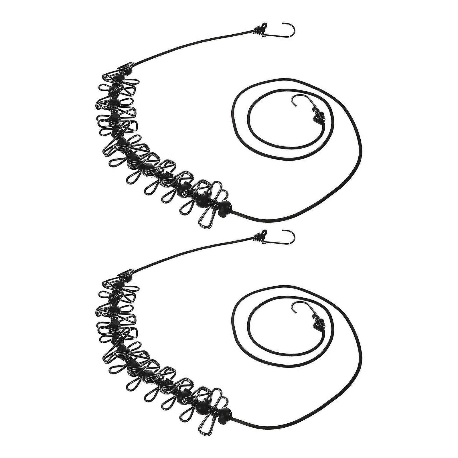 Clothesline Clothes Drying Rope with Positioning Buckles 2Pcs