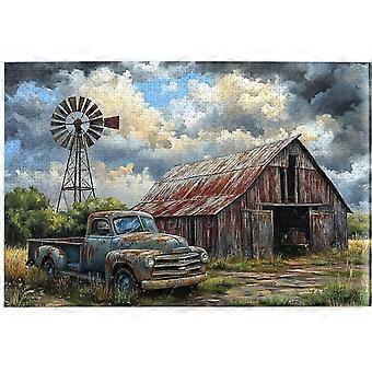 Vintage Rustic Styles Adult Puzzle Adult Jigsaw Puzzle Farmhouse and Old Trucks Puzzles DDA1430