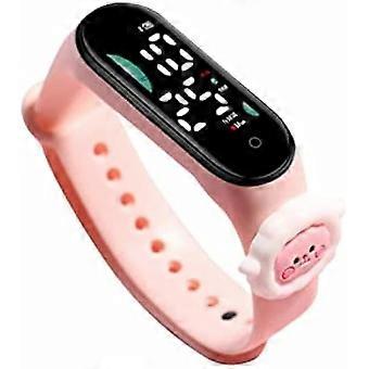 LED digital klocka, tecknad vattentät silikonarmbandsklocka, elektronisk sport digital klocka för tonåringar barn får