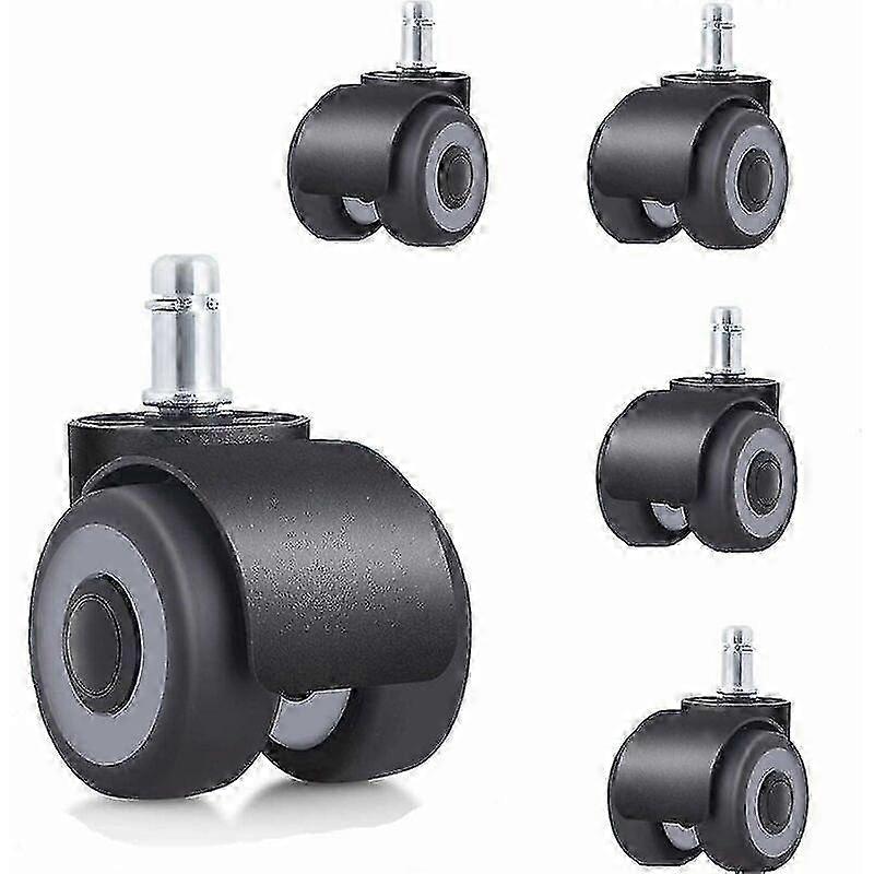 Office Chair Castor Wheels 5 Pack Replacement Set