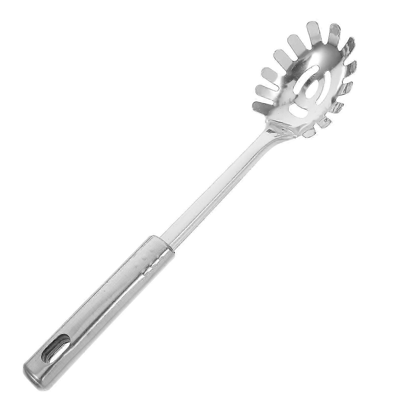 Silver Pasta Server Spoon for Kitchen Cooking with Multifunctional Design