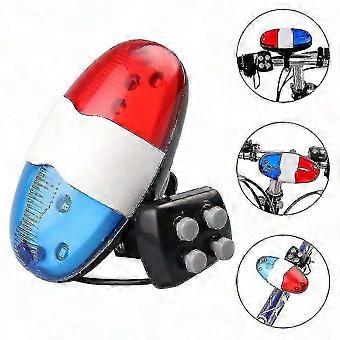 MTB Bike Bell with 6 LED Lights & 4-Tone Siren - Electronic Horn compatible with Bicycle Safety