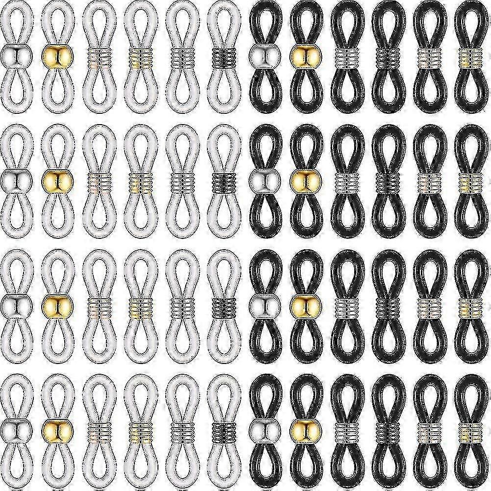 Sliding Button Eyeglass Chain Ends Silicone Grip