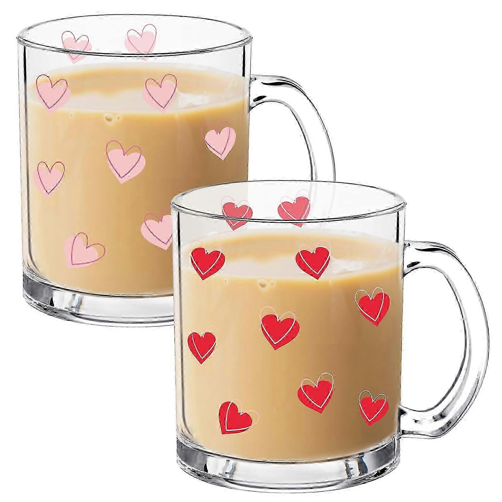12oz Heart-Shaped Borosilicate Mugs
