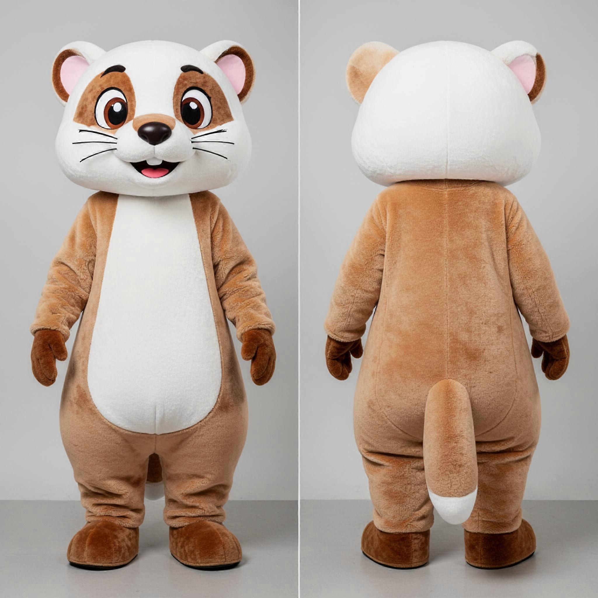 MASTICOT Earthy Toned Friendly Weasel Mascot