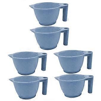 6pcs Hair Dye Mixing Bowl Set with Ergonomic Handle, Reusable Salon Hair Color Tint Bowls