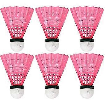 6 Pack Durable Plastic Badminton Training & Outdoor Playing Balls - Pink