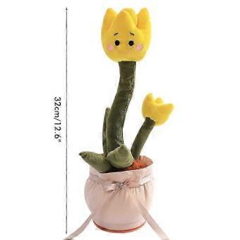 Electronic Dancing Singing Plush Toy Talking Repeating Multifunction Tulip Flower Funny Toy Perfect for Christmas Valentine's Day gift JYD