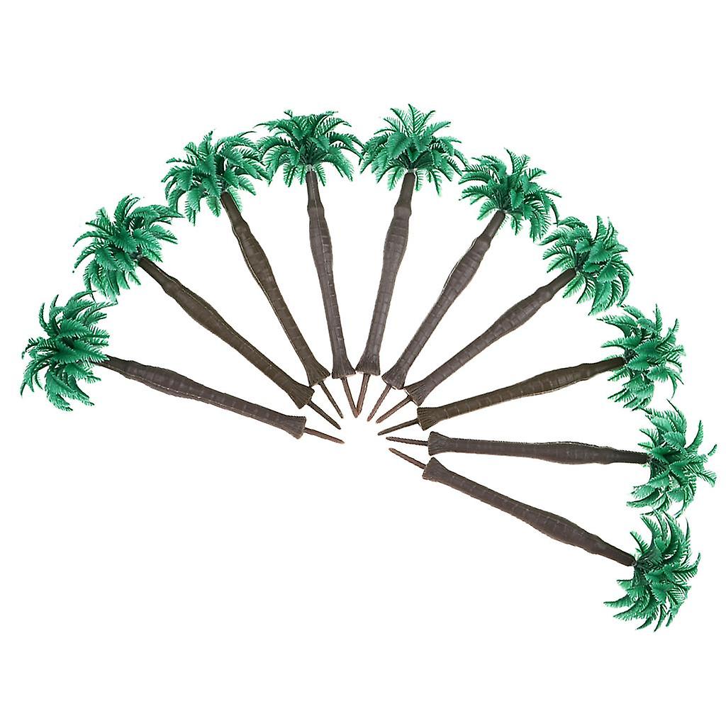 Sand Table Scene Coconut Tree Model Train Railroads Landscape 100mm Height