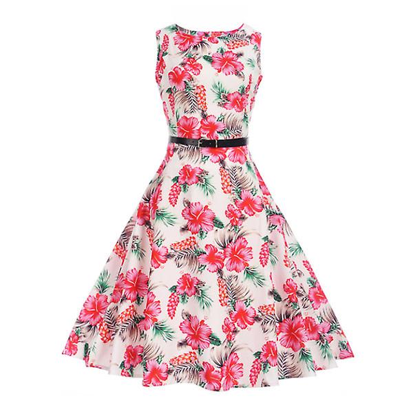 2022 Summer New Fashion Outlet Women's Retro Hepburn Style Waist-length Skirt Dress With Belt