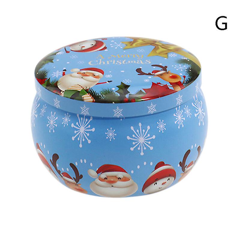 1 Pcs Mini Christmas Tinplate Round Candy Tin Can Scented Tin Jars Candle Container