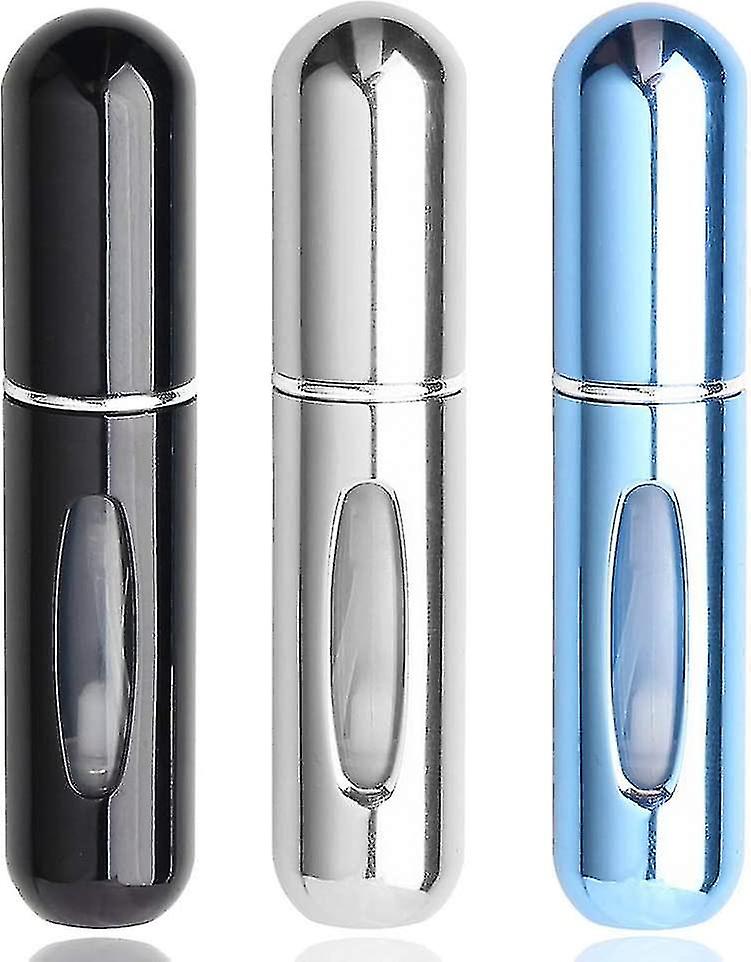 Ruzar 3 Flaconi Viaggio Profumo Ricaricabili Da 8 Ml - Atomizzatore In Alluminio Con Imbuto E Contagocce - Senza Perdite