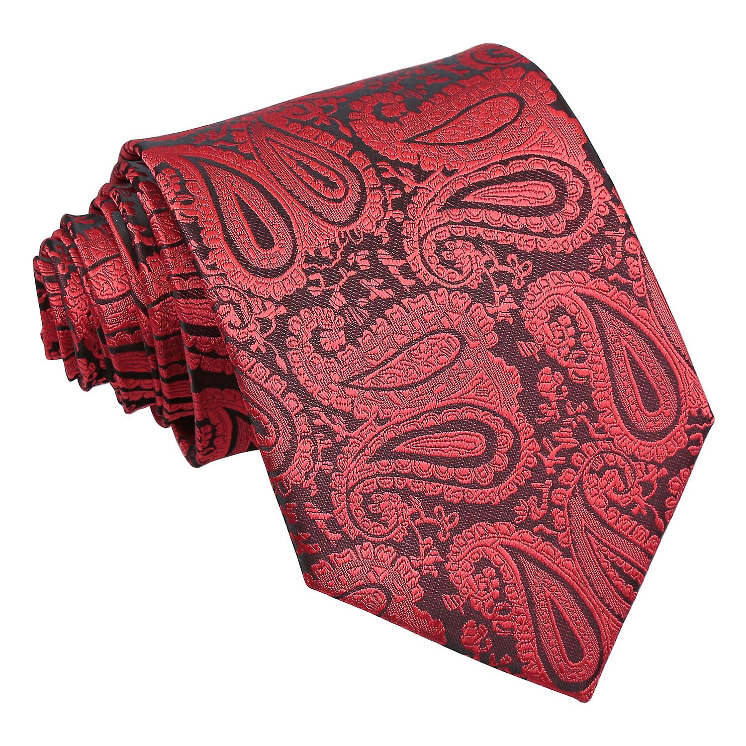 Black and Red Paisley Tie
