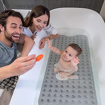 Cleafe - Tappeto Tappetino Pvc Ovale Antiscivolo Vasca Bagno Doccia 69x36 Cm 79749 Grigio 49091011