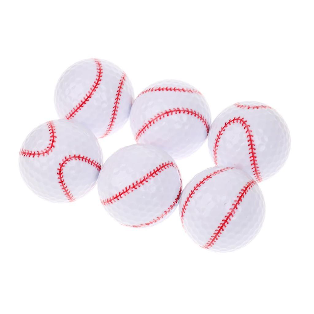 6 Pieces Baseball Pattern Novelty Golf Balls Set Practice Golf Accessory