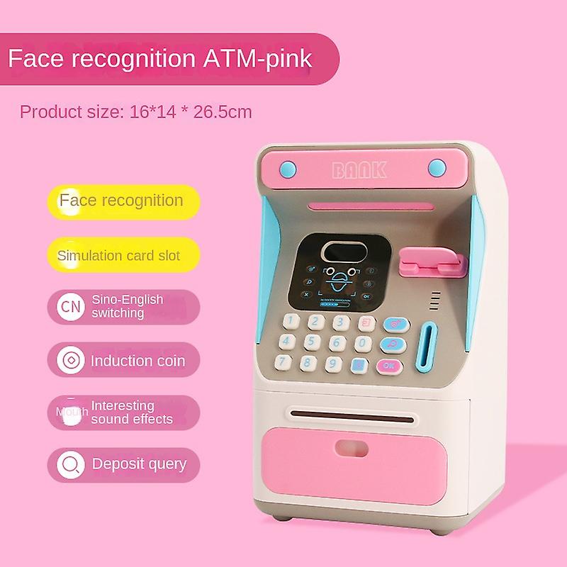 Auto Roll Money Box With Fingerprint Password Lock Piggy Bank Mini Electronic Atm Savings Jar For Paper Cash Safe Kids Toys Gift