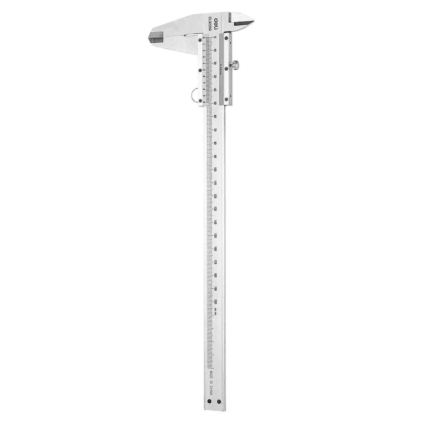 Deli Vernier Calipers Plastic Double Rule Double Scale Ruler For Jewelry Measurement School Student Measuring Tool