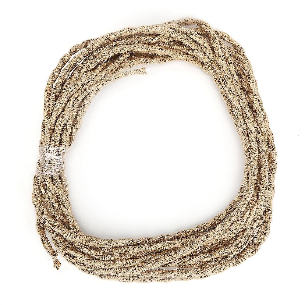 Natural Jute Twisted Electrical Cable Woven Retro Style Decorative DIY Cord Power Line for Window Display 3m Durable Rope in OPP Ba