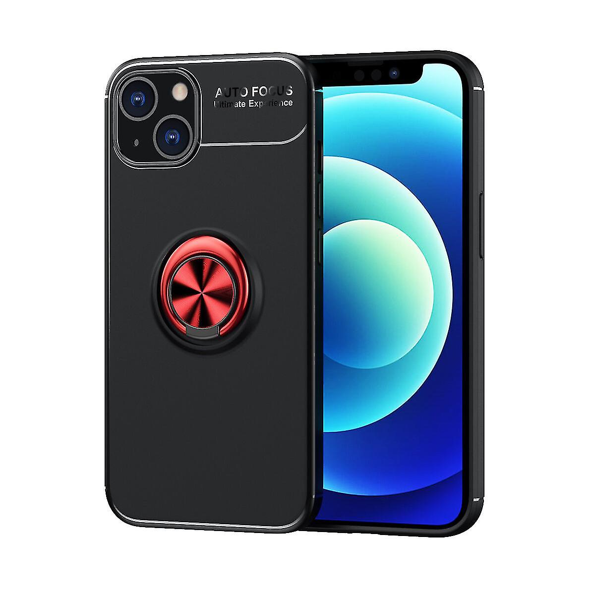 Premium Soft Rubber Design With Metal Ring Stand - Scratch-resistant Case For Iphone 14 Plus - Shockproof, Non-slip, Full Protection, Comfortable Grip