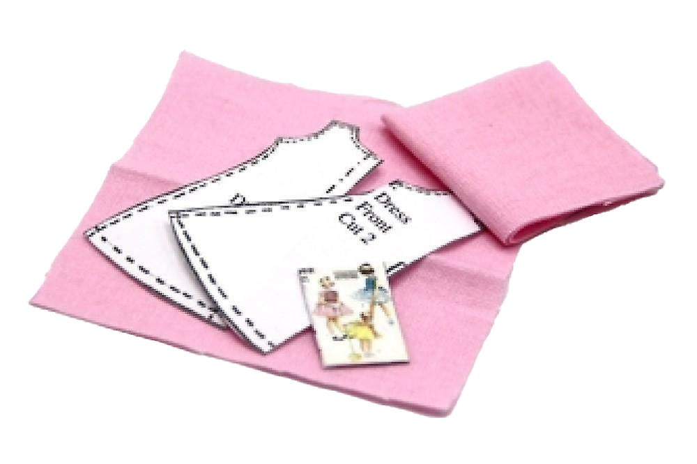 Dolls House Pattern With Fabric Dressmaking Sewing Room Accessory