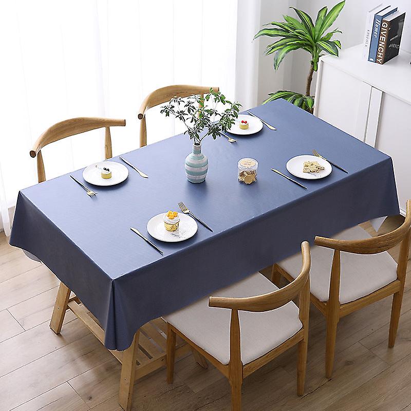 Solid Color Pvc Waterproof And Oilproof And Heatproof Tablecloth Rectangular Plastic Table Mat Tablecloth