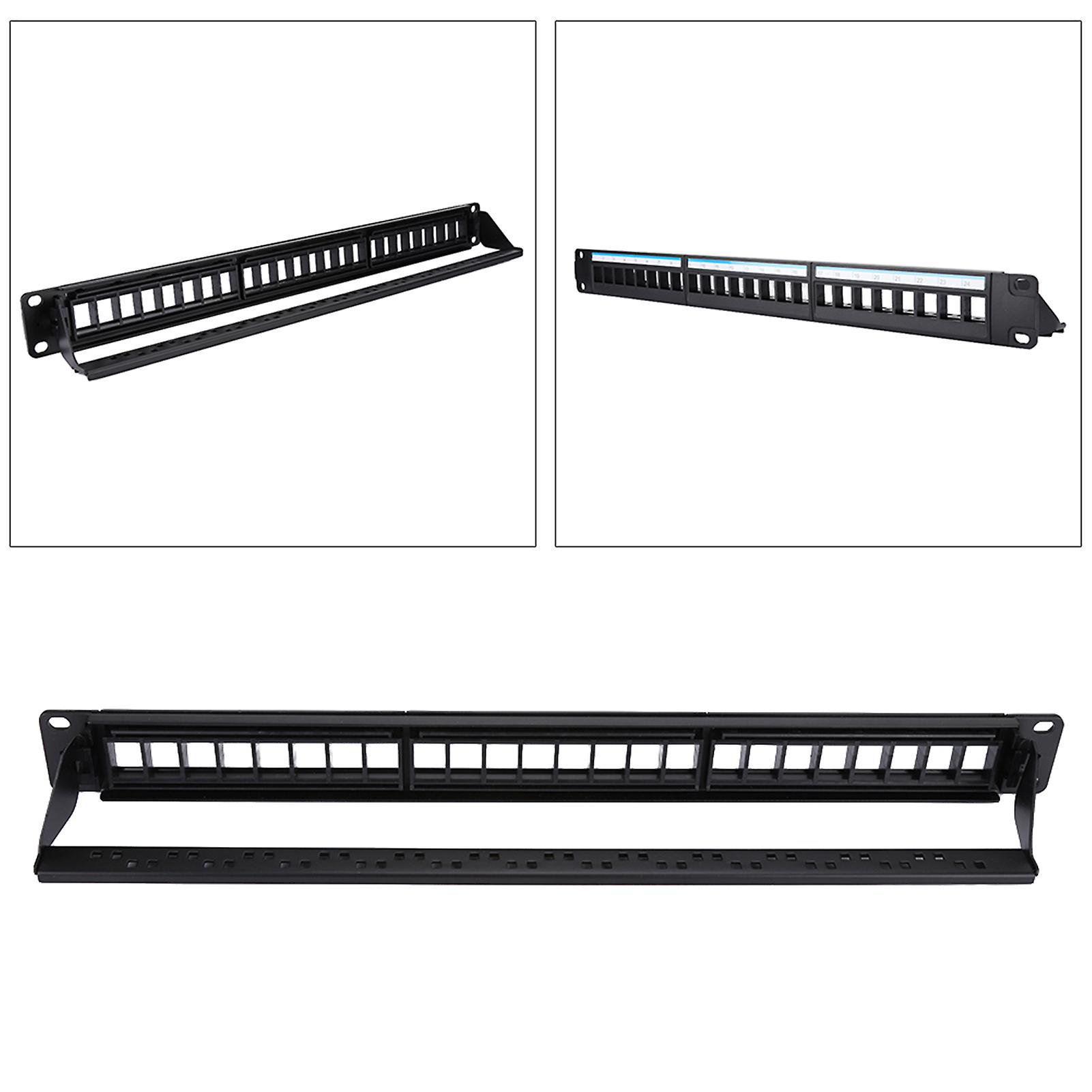 19Inch 24 Port Mountable Data Patch Panel CAT6 Network Cable Rack(Not Include Modules)