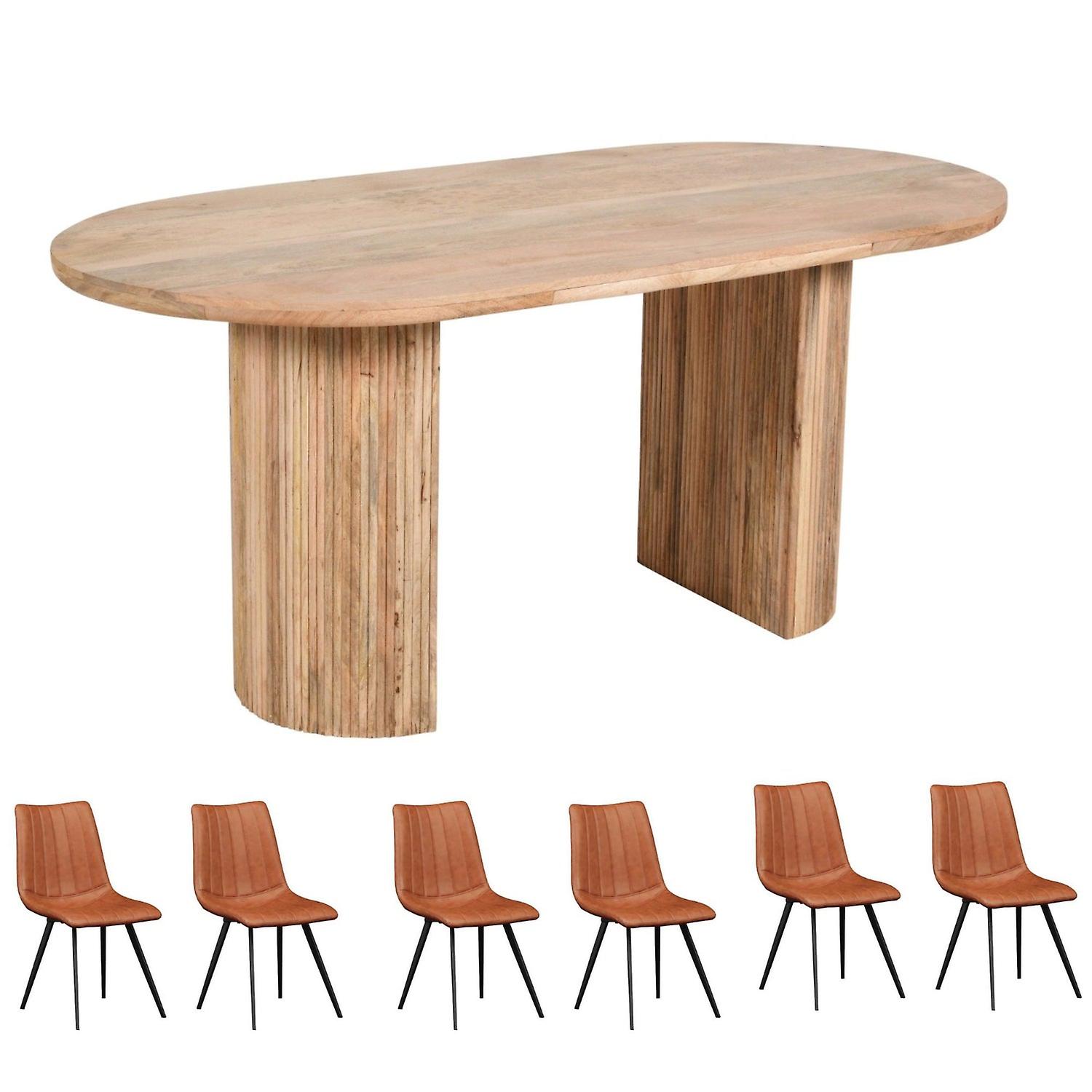 Yuri Wooden Dining Table Set 170cm With 6 Chairs