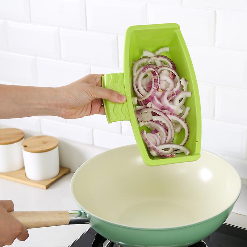 Chopping Block Plastic Multifunctional Storage Draining Basket Cutting Board for Kitchen Green 