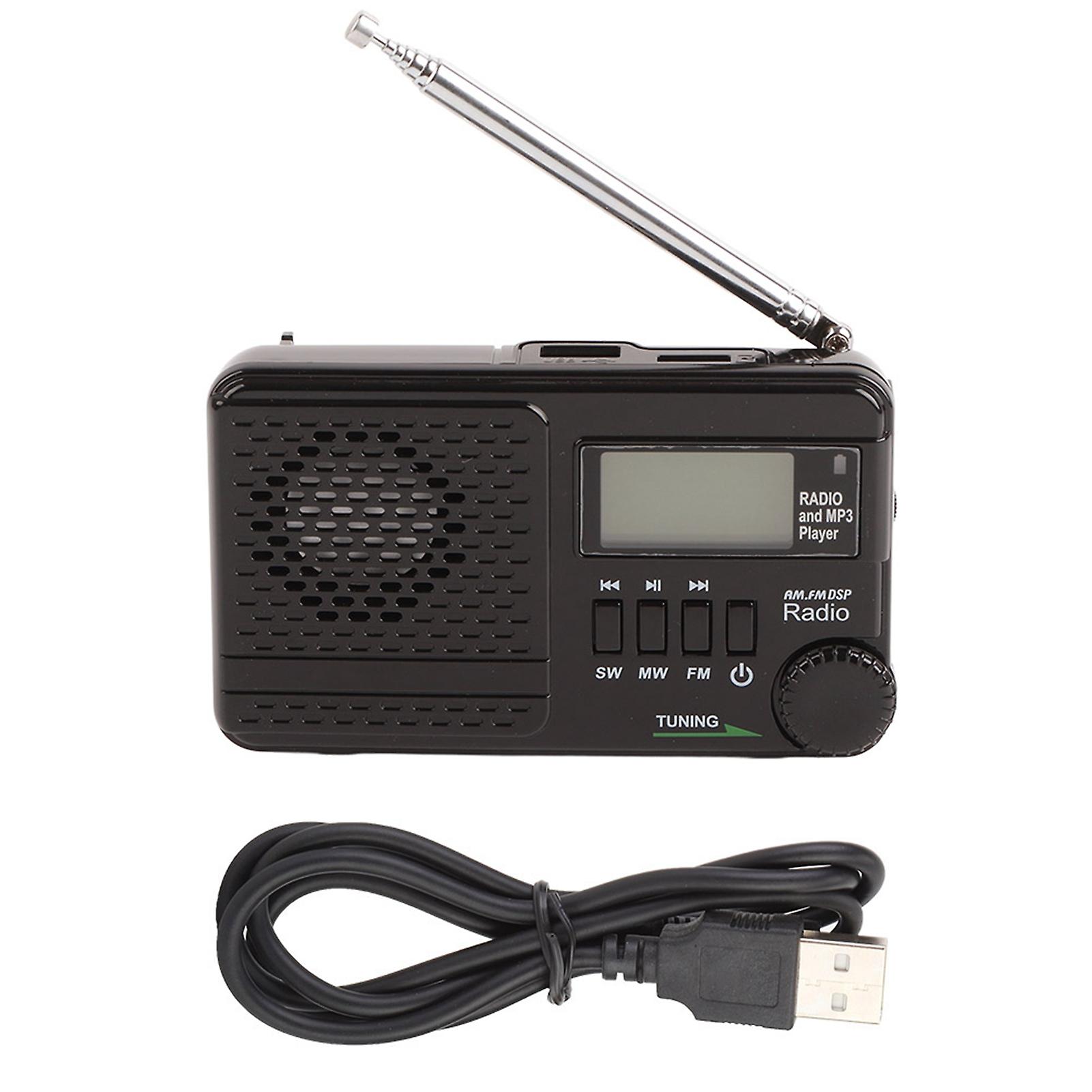 AM/FM Radio with Memory Card & USB Support, Built-in MP3 Player, and Alarm Feature
