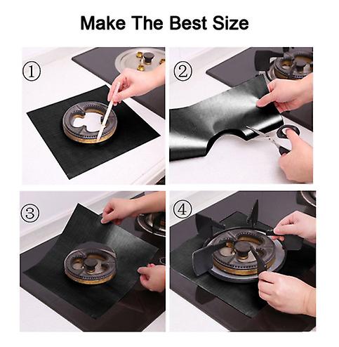 2Pcs Stove Top Burner Gas Range Protector Reusable Liner Clean Non-stick Cover