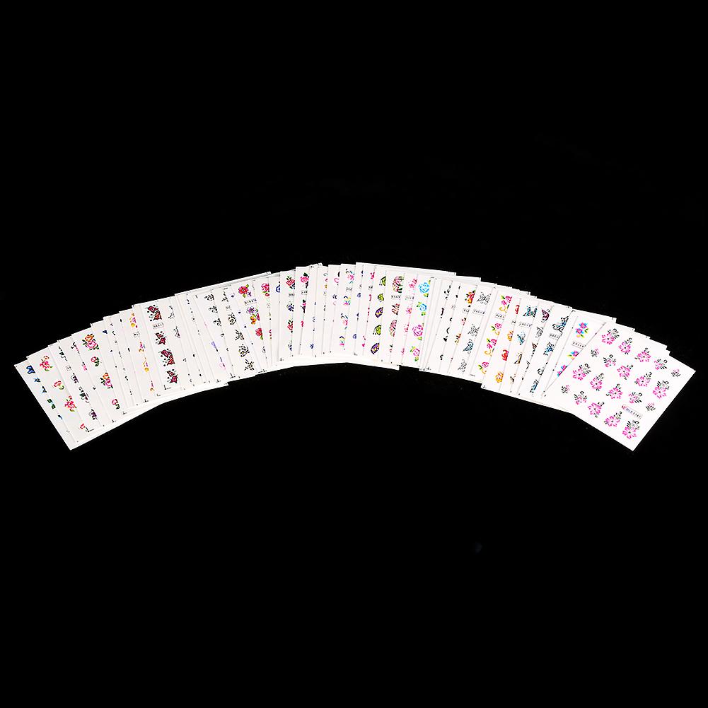 50枚フルカバー花ネイルアート水転写デカールマニキュアデカール