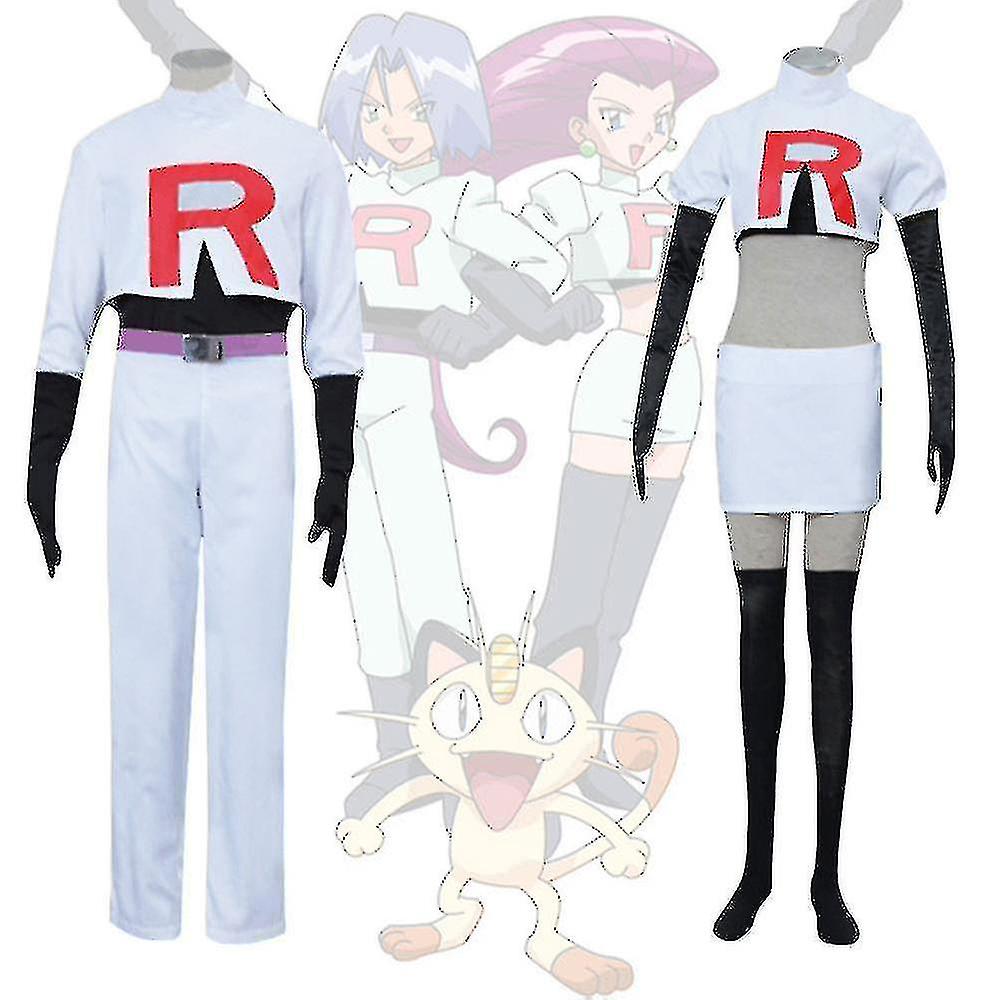 Cosplay Galaxy Rockets James Jessie Pullover Pants Skirt Gloves Stockings Full Set Game Costume Unisex Adults
